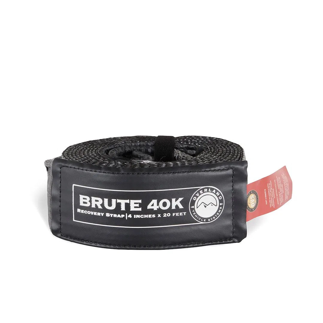 19089916 – OVERLAND VCL Tow Strap, 4 Inch Width x 20 Foot Length Rated at 40,000 Pounds Gray with Black Ends Syntheti...